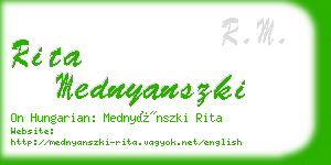 rita mednyanszki business card